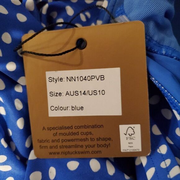 Nip Tuck Swim Sz 10 One Piece V Neck Wire Swimsuit - Picture 5 of 7